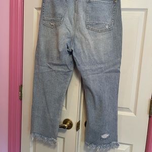 Kendal and Kylie distress bottom ankle mom jeans